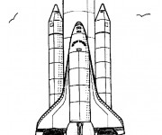 Coloriage Navette sur Terre à décorer