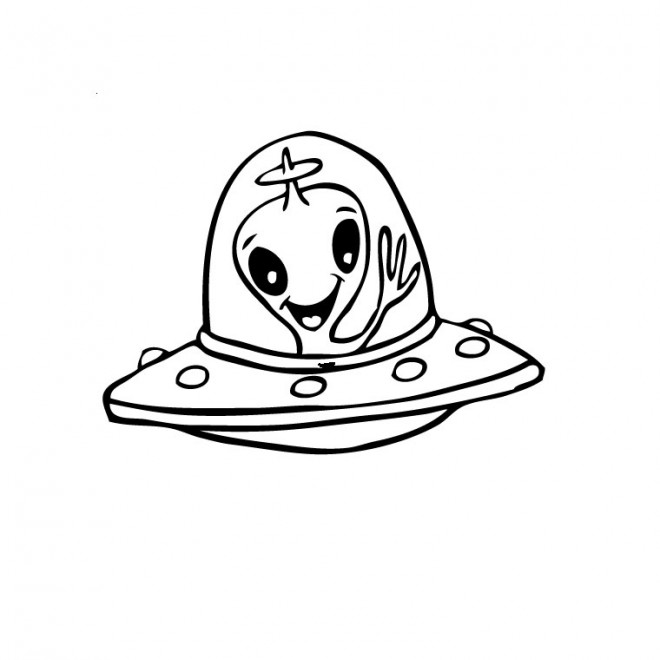Coloriage et dessins gratuits Petite Navette portant un extraterrestre à imprimer
