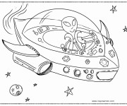 Coloriage Vaisseau spatial extraterrestre