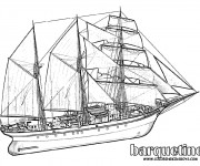 Coloriage et dessins gratuit Barquentine à voile à imprimer