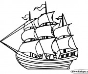 Coloriage Bateau &agrave; voile antique