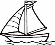 Coloriage Bateau à voile simple