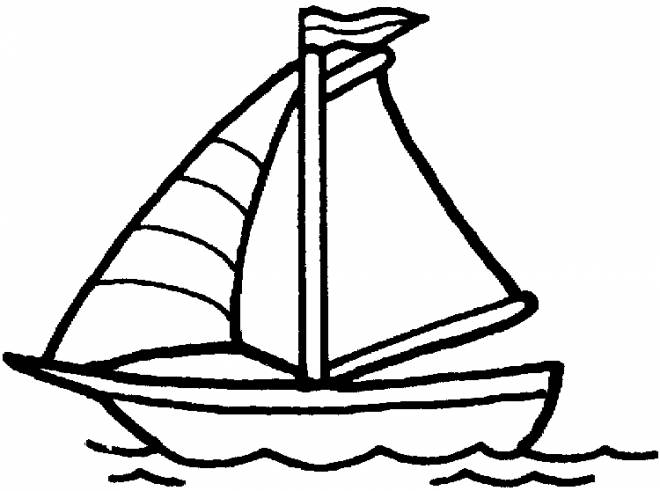 Coloriage Bateau à Voile Simple Dessin Gratuit à Imprimer