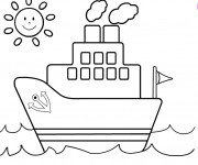 Coloriage et dessins gratuit Bateau couleur à imprimer