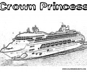 Coloriage Bateau croisi&egrave;re  r&eacute;aliste