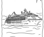 Coloriage Bateau croisière sous le soleil