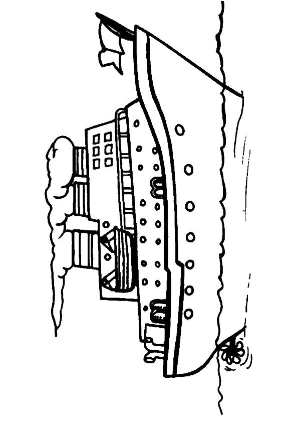 Coloriage Bateau de croisière dessin gratuit à imprimer