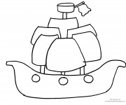 Coloriage Bateau Pirate à décorer