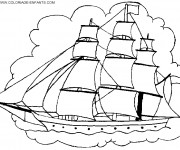 Coloriage Bateau Pirate couleur