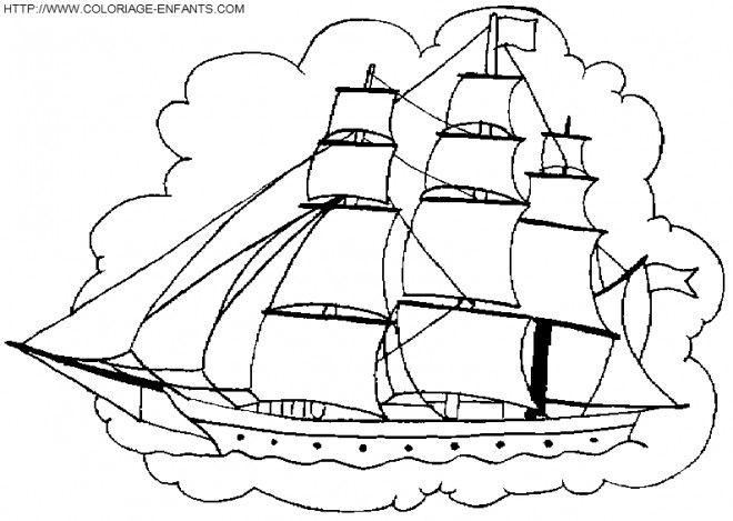 Coloriage Bateau Pirate Couleur Dessin Gratuit à Imprimer