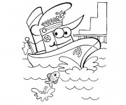 Coloriage et dessins gratuit Bateau rigolo à imprimer