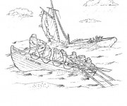 Coloriage Le naufrage d'un bateau