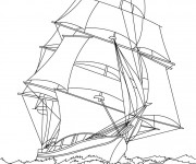 Coloriage Navire &agrave; voile &agrave; t&eacute;l&eacute;charger