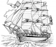 Coloriage Navire &agrave; voile britannique