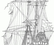 Coloriage navire britannique antiquité