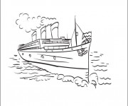 Coloriage Navire et transport maritime