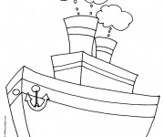 Coloriage et dessins gratuit Bateau de pêche à imprimer