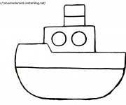 Coloriage et dessins gratuit Bateau simple à imprimer