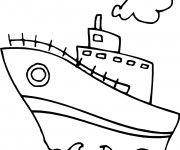 Coloriage et dessins gratuit Navire facile pour enfant à imprimer