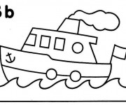 Coloriage et dessins gratuit Un Petit Bateau stylisé à imprimer