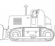 Coloriage et dessins gratuit Le conducteur de Bulldozer te salue à imprimer