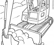 Coloriage et dessins gratuit Tracteur à chenilles et Les travaux à imprimer