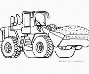 Coloriage et dessins gratuit Tractopelle transporte le chargement de sable à imprimer