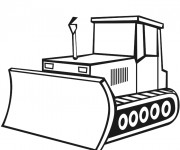 Coloriage Un Bulldozer vecteur