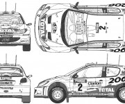 Coloriage Peugeot 206 de Rallye