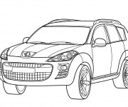 Coloriage Peugeot couleur