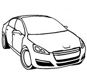 Coloriage et dessins gratuit Peugeot en noir et blanc à imprimer