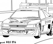 Coloriage Voiture de course Peugeot 405