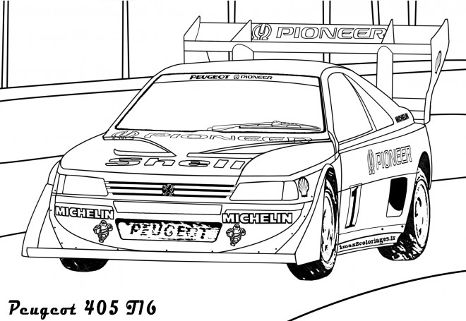 Coloriage et dessins gratuits Voiture de course Peugeot 405 à imprimer