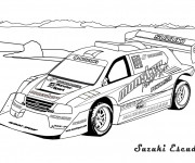 Coloriage Voiture de Rallye Suzuki Escudo