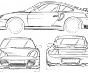 Coloriage Porsche à découper