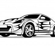 Coloriage Porsche avec peinture fantastique