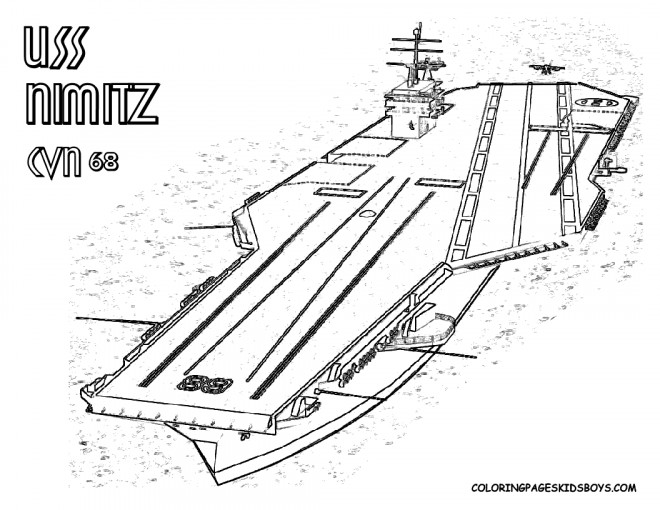 Coloriage et dessins gratuits Bateau de Guerre USS Nimitz à imprimer