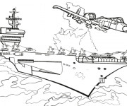 Coloriage et dessins gratuit Porte Avion couleur à imprimer