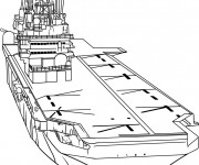 Coloriage et dessins gratuit Porte Avion de guerre à imprimer