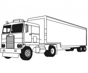 Coloriage Camion Remorque en Ligne