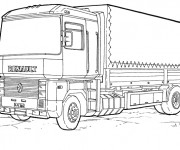 Coloriage et dessins gratuit Camion Renault à imprimer