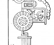 Coloriage Tracteur Remorque maternelle