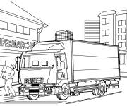 Coloriage et dessins gratuit Camion de transport Renault à imprimer