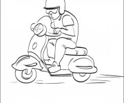 Coloriage et dessins gratuit Scooter Vespa en ligne à imprimer