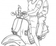 Coloriage Vespa Tuning