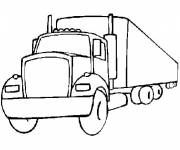 Coloriage camion longue remorque