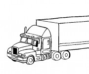 Coloriage et dessins gratuit Camion Remorque à imprimer