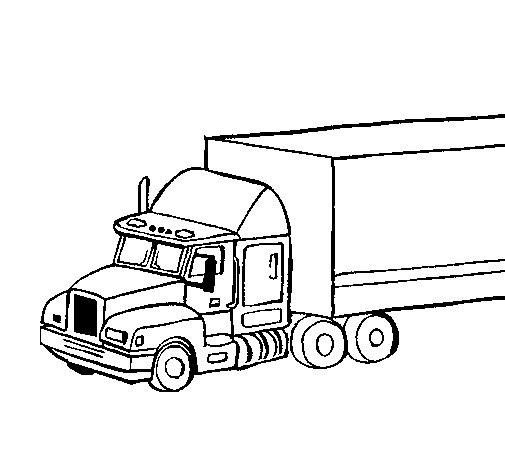 Coloriage Camion Remorque Dessin Gratuit à Imprimer