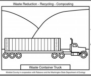 Coloriage et dessins gratuit Camion Semi Remorque de transport à imprimer