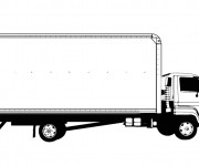 Coloriage Camion Semi Remorque facile